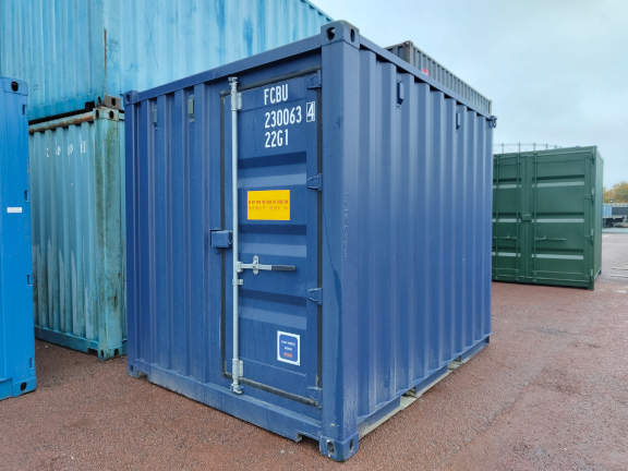 A 10 x 8ft Single-Door Container in New (One-Trip) condition, located in Glasgow