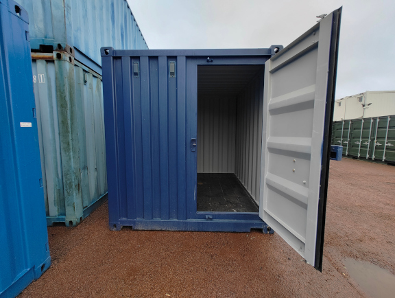 A 10 x 8ft Single-Door Container in New (One-Trip) condition, located in Glasgow