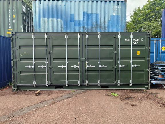 A 20 x 8ft Side Opening Container in New (One-Trip) condition, located in Glasgow