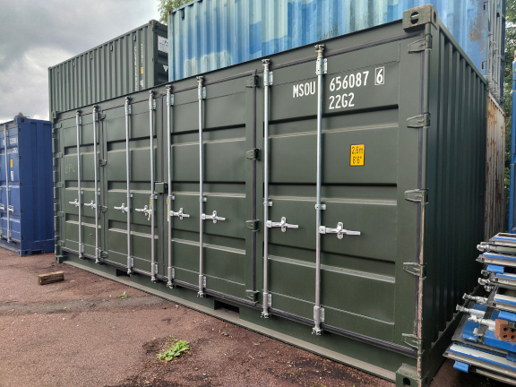 A 20 x 8ft Side Opening Container in New (One-Trip) condition, located in Glasgow