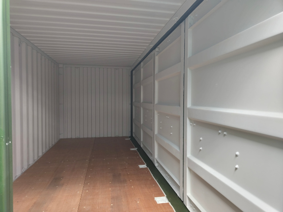 A 20 x 8ft Side Opening Container in New (One-Trip) condition, located in Glasgow