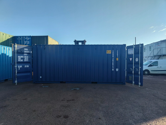 A 20 x 8ft Tunnel Container in New (One-Trip) condition, located in Glasgow
