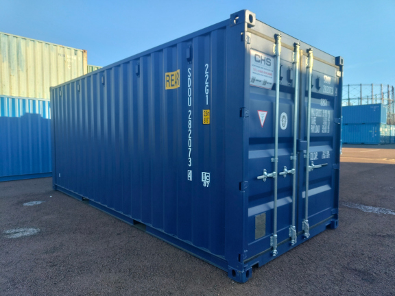 A 20 x 8ft Tunnel Container in New (One-Trip) condition, located in Glasgow