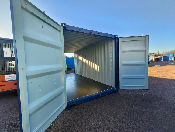 A 20 x 8ft Tunnel Container in New (One-Trip) condition, located in Glasgow