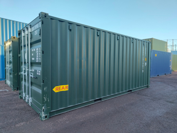 A 20 x 8ft Tunnel Container in New (One-Trip) condition, located in Glasgow