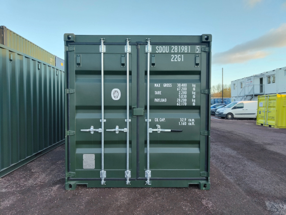 A 20 x 8ft Tunnel Container in New (One-Trip) condition, located in Glasgow