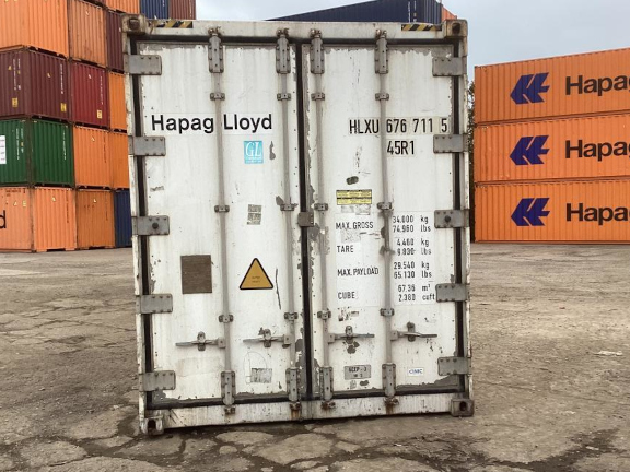 A 40 x 8ft High-Cube Refrigerated Container in Non-Operational condition, located in Felixstowe