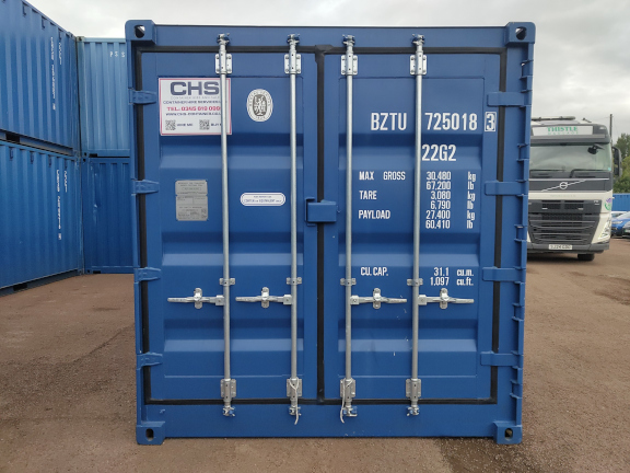A 20 x 8ft Side Opening Container in New (One-Trip) condition, located in Glasgow (Blochairn)
