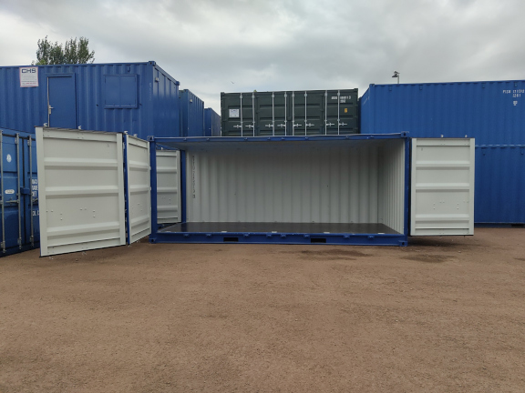 A 20 x 8ft Side Opening Container in New (One-Trip) condition, located in Glasgow (Blochairn)