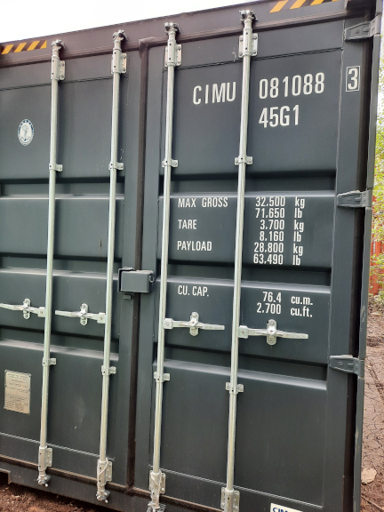 A 40 x 8ft High-Cube Container in New (One-Trip) condition, located in Glasgow (Coatbridge)