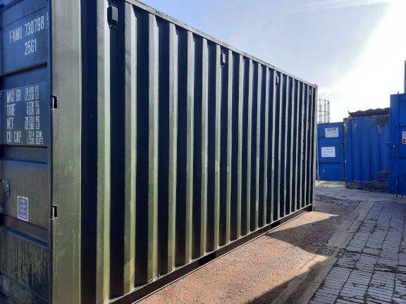 A 20 x 8ft High-Cube Container in Nearly-New condition, located in Glasgow (Blochairn)