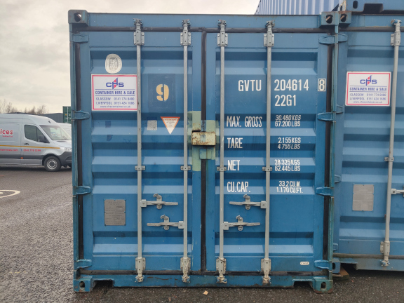 A 20 x 8ft Standard Container in Ex-Hire Fleet condition, located in Glasgow