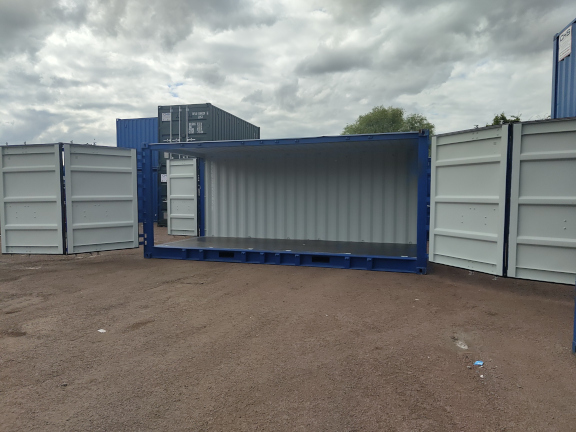 A 20 x 8ft Side Opening Container in New (One-Trip) condition, located in Glasgow (Blochairn)