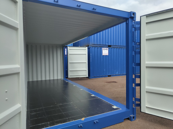 A 20 x 8ft Side Opening Container in New (One-Trip) condition, located in Glasgow (Blochairn)