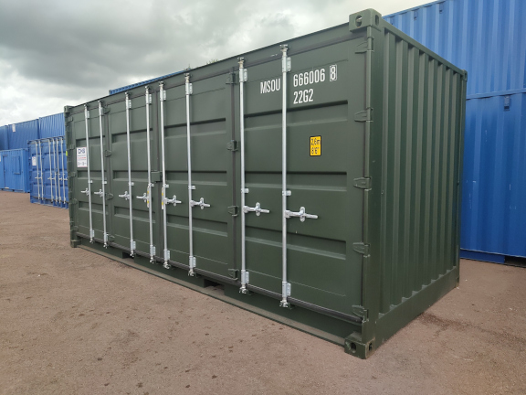 A 20 x 8ft Side Opening Container in New (One-Trip) condition, located in Glasgow (Blochairn)