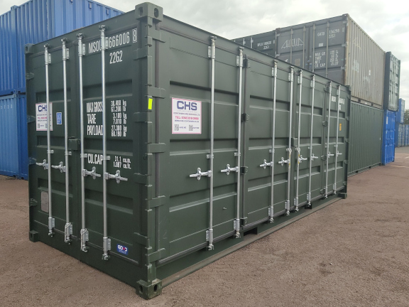 A 20 x 8ft Side Opening Container in New (One-Trip) condition, located in Glasgow (Blochairn)