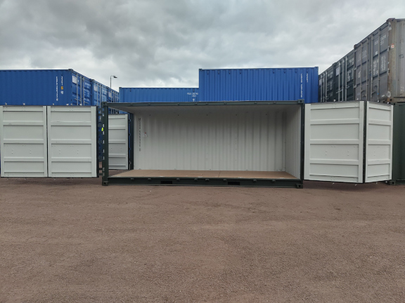 A 20 x 8ft Side Opening Container in New (One-Trip) condition, located in Glasgow (Blochairn)