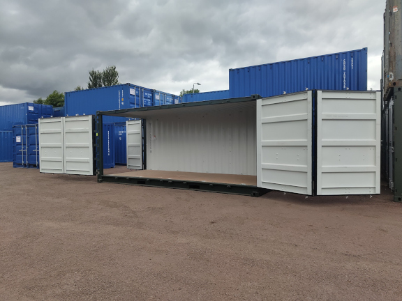 A 20 x 8ft Side Opening Container in New (One-Trip) condition, located in Glasgow (Blochairn)