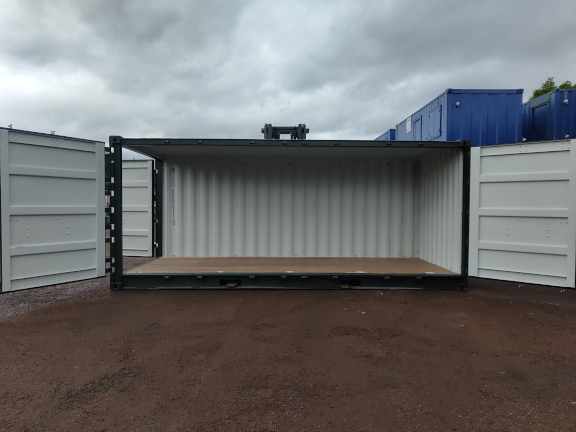 A 20 x 8ft Side Opening Container in New (One-Trip) condition, located in Glasgow (Blochairn)