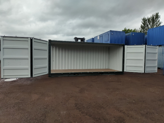 A 20 x 8ft Side Opening Container in New (One-Trip) condition, located in Glasgow (Blochairn)