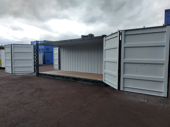 A 20 x 8ft Side Opening Container in New (One-Trip) condition, located in Glasgow (Blochairn)