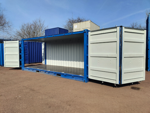 A 20 x 8ft Side Opening Container in IICL condition, located in Glasgow (Blochairn)