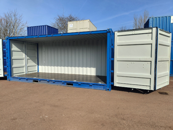 A 20 x 8ft Side Opening Container in IICL condition, located in Glasgow (Blochairn)