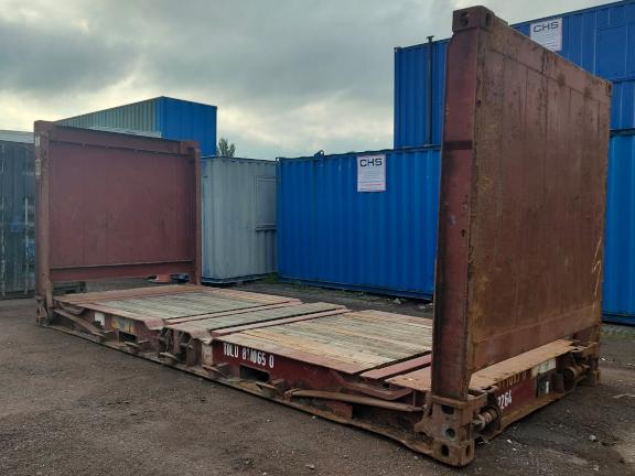 A 20 x 8ft Flat Rack Container in Cargo Worthy condition, located in Glasgow (Blochairn)