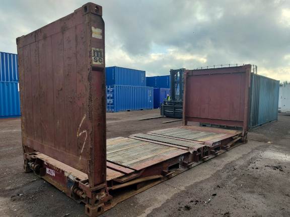 A 20 x 8ft Flat Rack Container in Cargo Worthy condition, located in Glasgow (Blochairn)