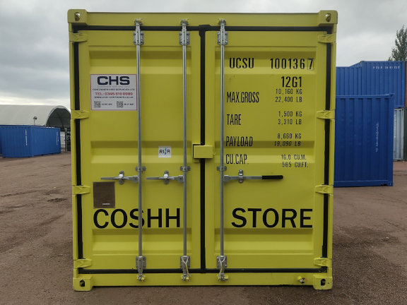 A 10 x 8ft COSHH Store in Nearly-New condition, located in Glasgow (Blochairn)