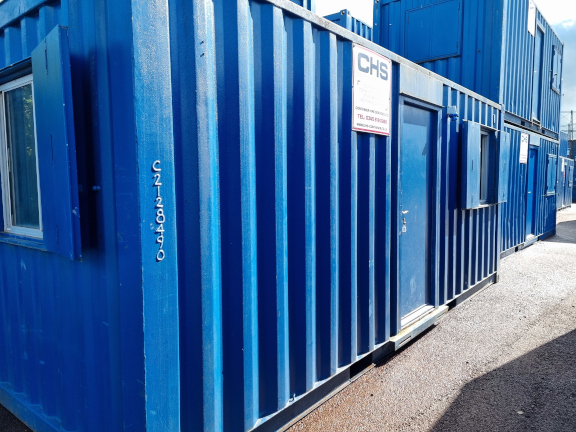 A 20 x 8ft Office Unit in Ex-Hire Fleet condition, located in Glasgow